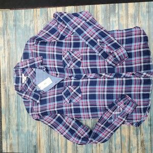 Plaid Button-Up Shirt